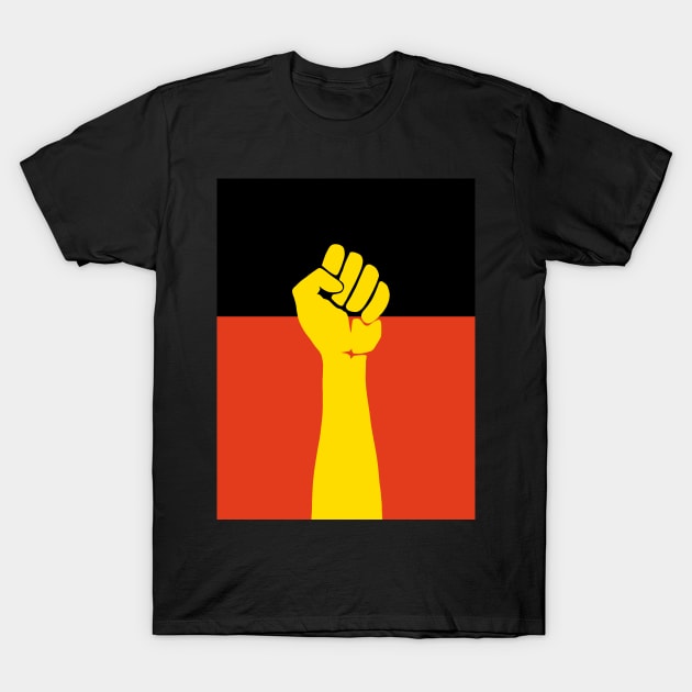 Black Power Fist - Aborigines T-Shirt by valentinahramov